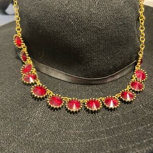 Plunder Gold Necklace with Vibrant Red Gems